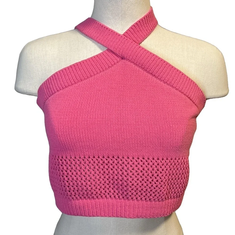 Zara Halter Knit Crop Top/Large - Picture 2 of 4